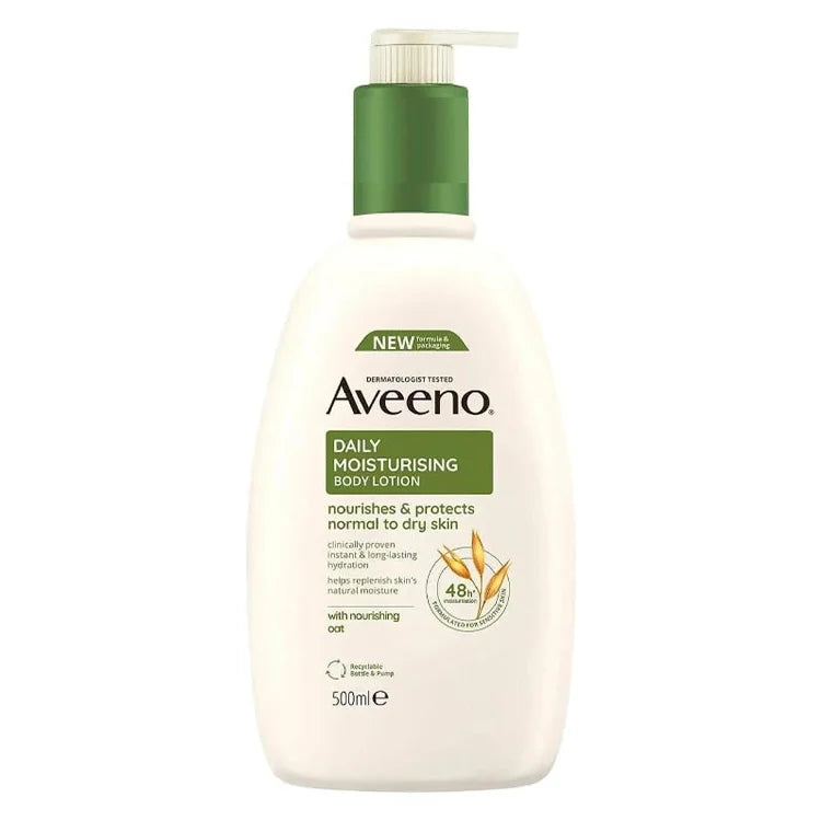 Aveeno Daily Moisturising Body Lotion with Nourishing Oat, Normal to Dry Skin, 500ml
