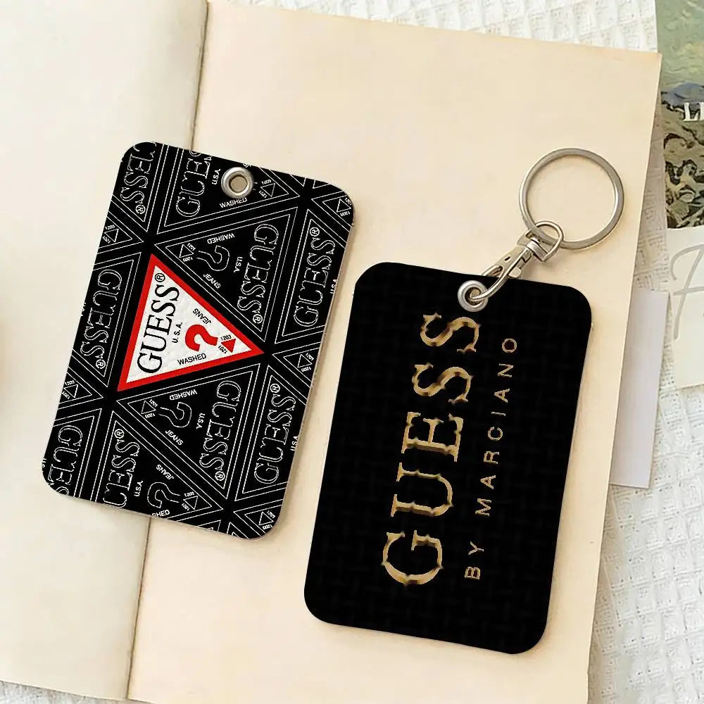 Slim Monogram Card Holder Keychain with Metal Lobster Clasp