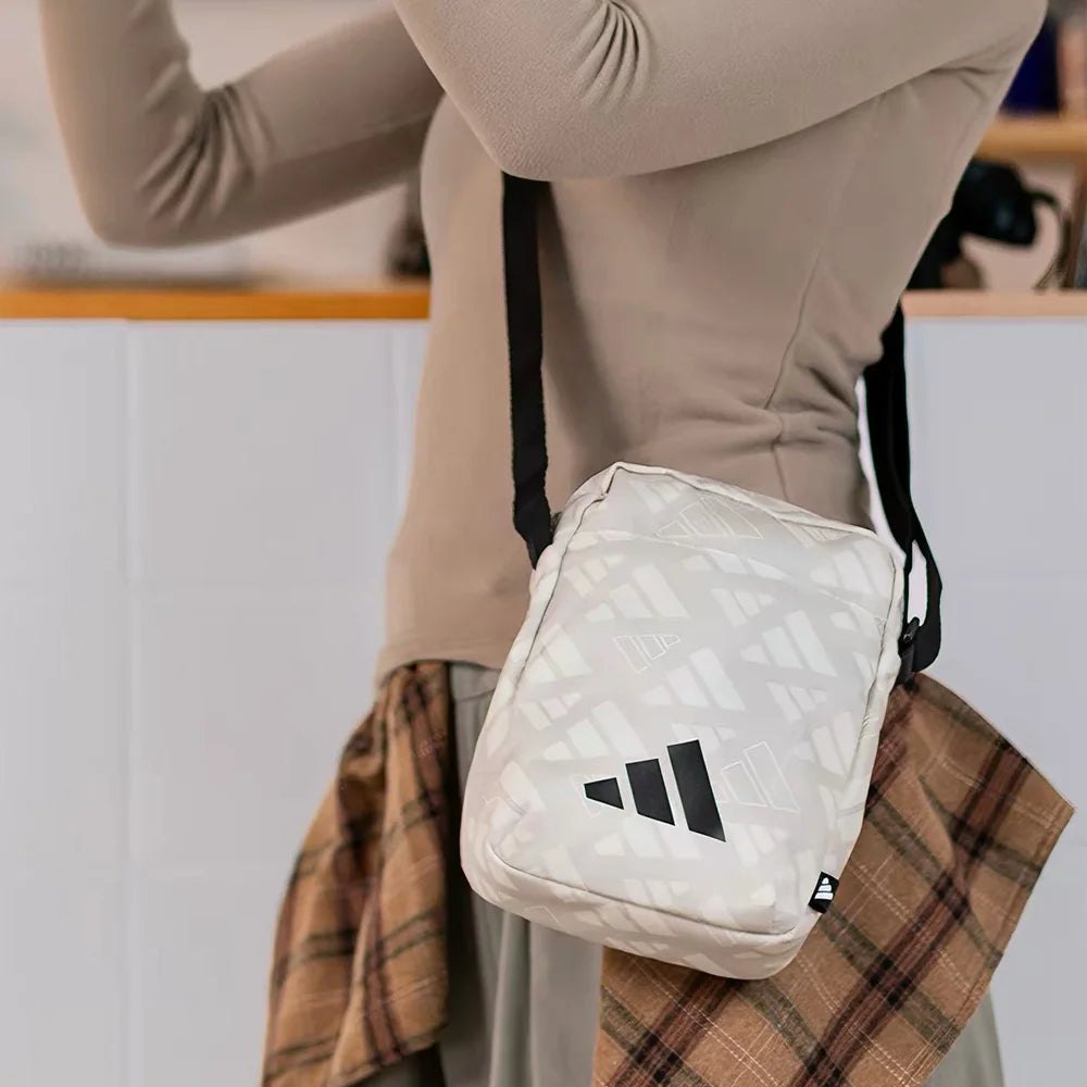 Adidas Linear Crossbody Organizer Bag - Beige/Off-White Pattern