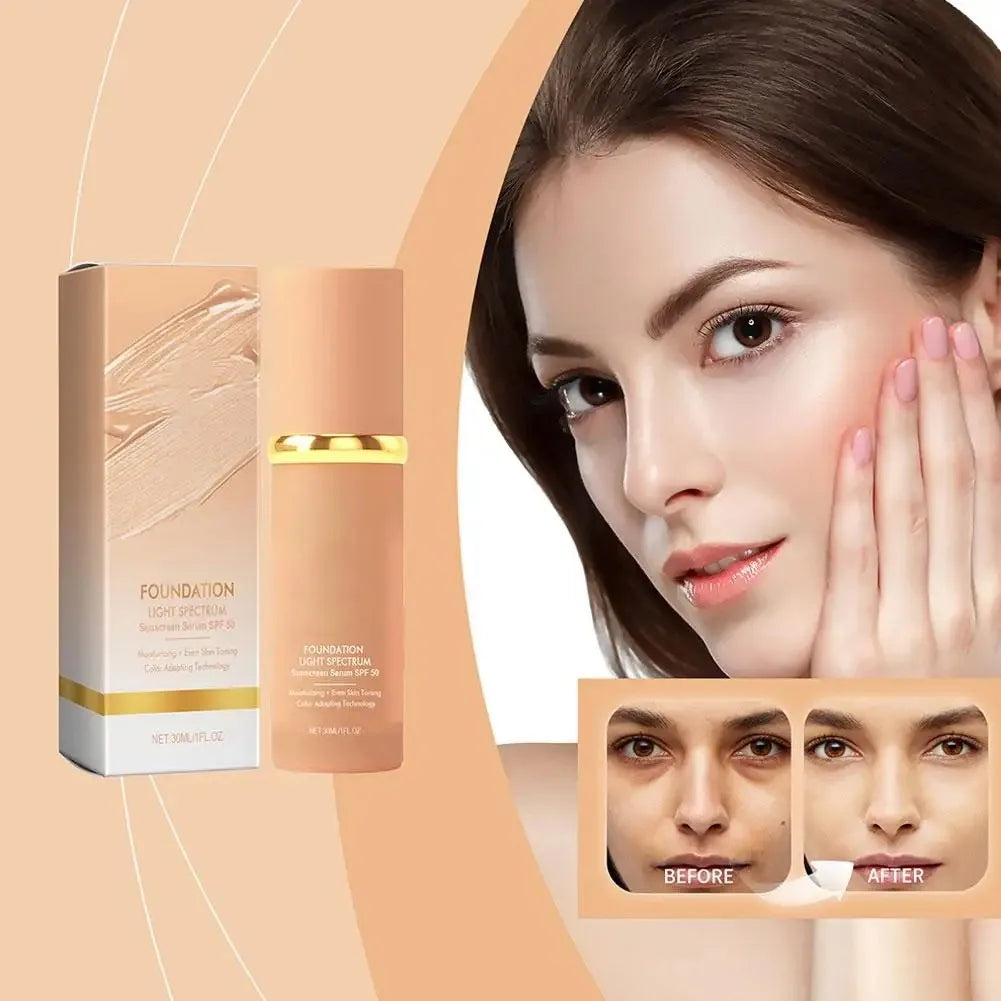Color-Adapting Light Spectrum Foundation SPF 50 – Hydrating & Skin-Evening Serum (30ml)