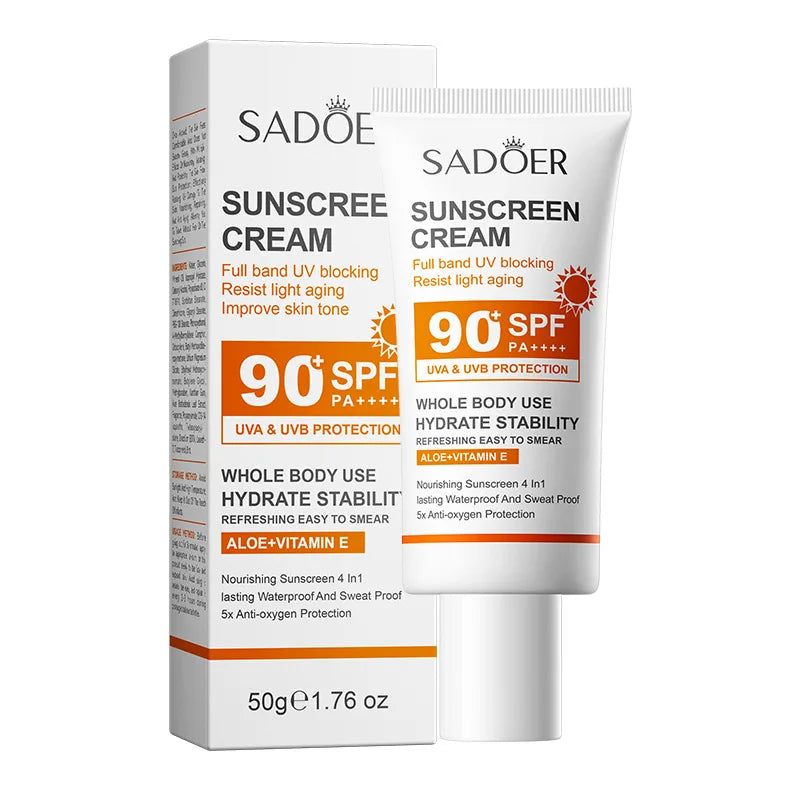 SADOER SPF 90+ High Protection Sunscreen Lotion with Aloe & Vitamin