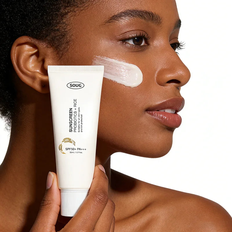 SOUG Rice + Probiotics Sunscreen SPF50+ PA+++ (50ml) – Daily Hydrating Broad Spectrum UV Sun Protection for Face & Body