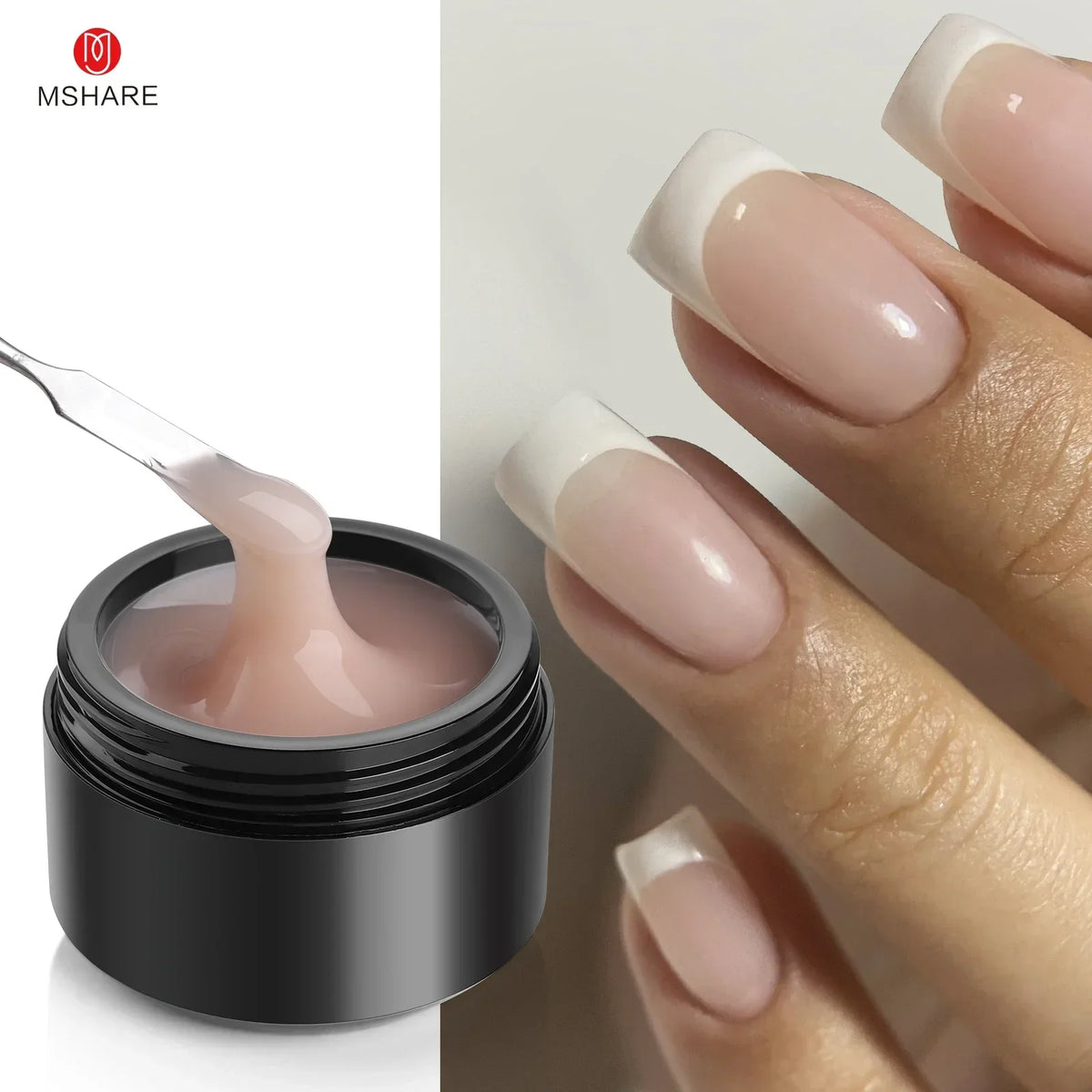 MSHARE Self-Leveling Builder Gel in a Jar – Medium Density Extension Gel for Nail Strengthening