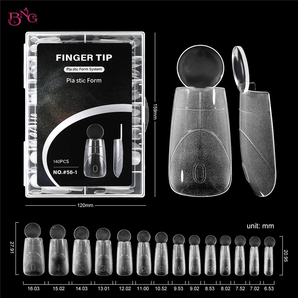 BNG Matte Dual Nail Forms Kit – Professional French Manicure Extension System (140-Piece Set)