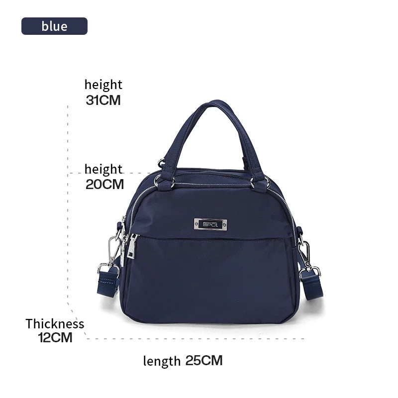 Water-Resistant Lightweight Nylon Hobo Bag – Convertible Multi-Pocket Crossbody Purse