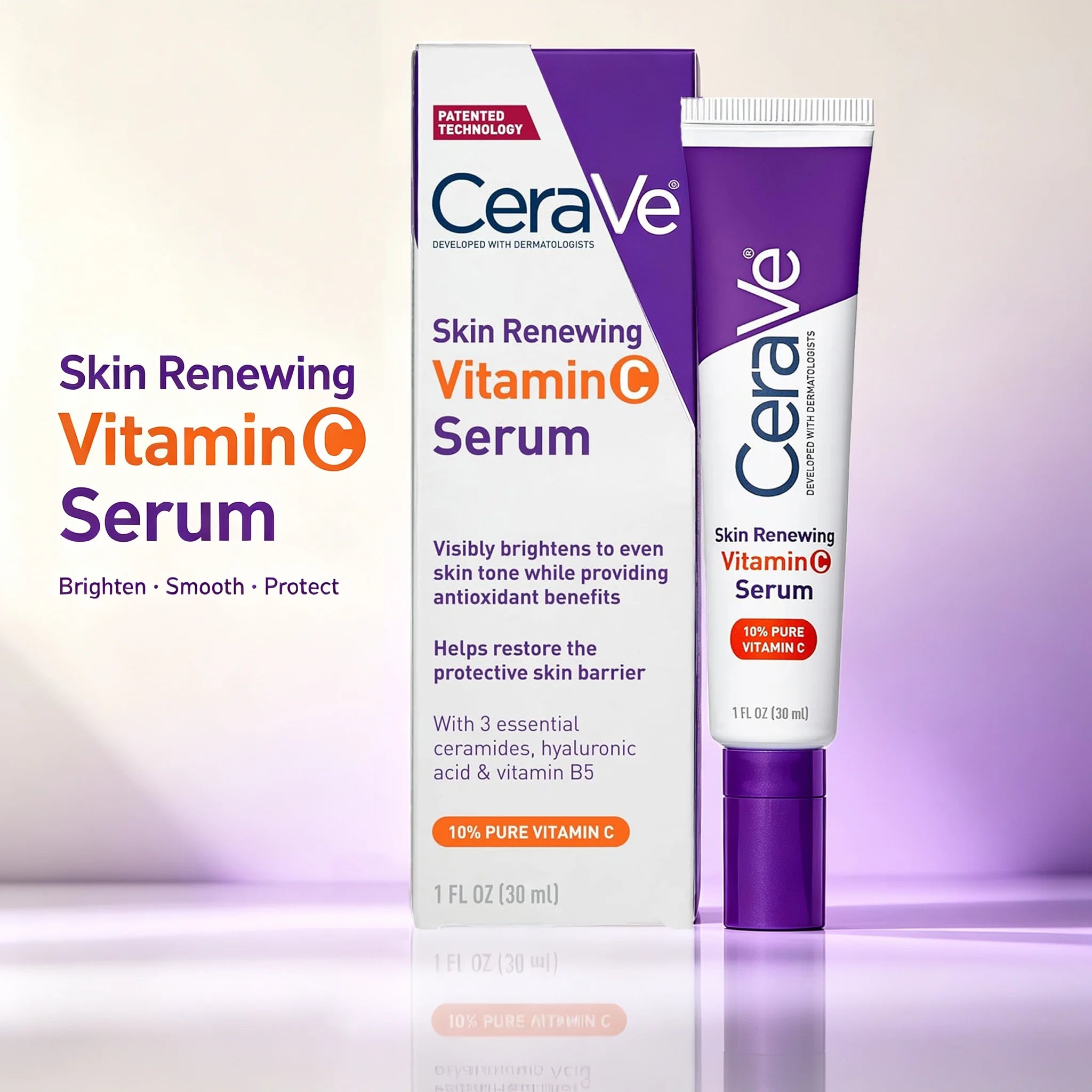 CeraVe Skin Renewing Vitamin C Serum - 10% Pure Vitamin C (1 FL OZ / 30 ml)
