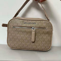 Michael Kors Signature Monogram Top-Handle Crossbody Camera Bag