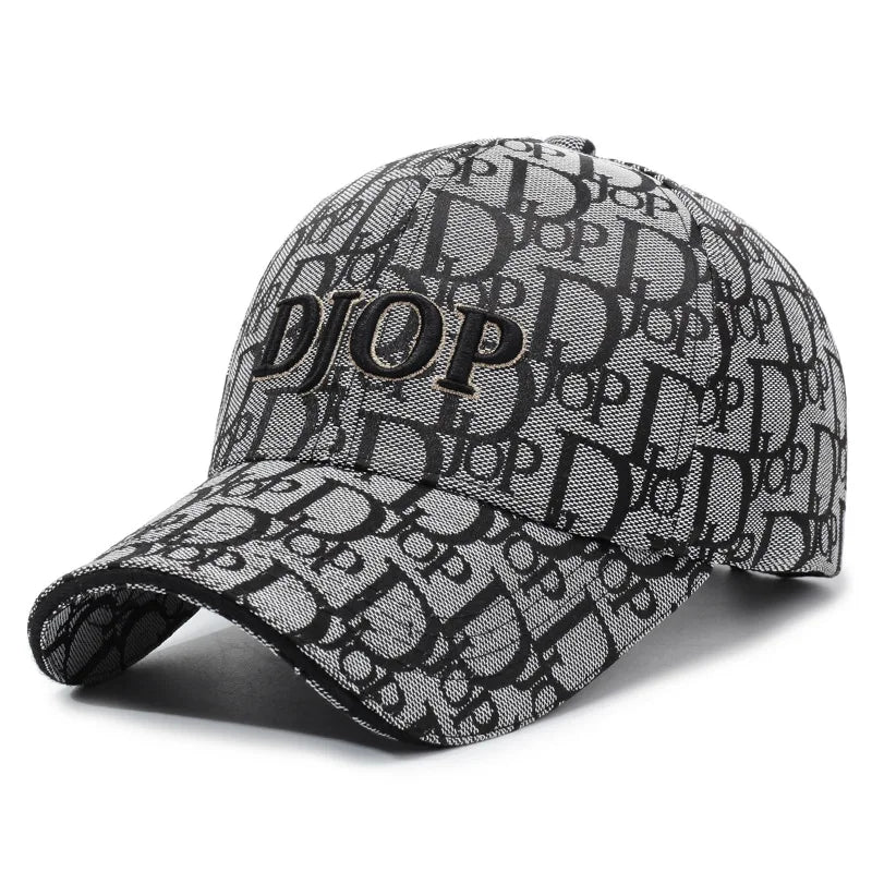 Vintage Jacquard Monogram Baseball Cap – 3D Embroidered Streetwear Hat