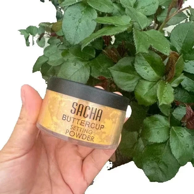 SACHA Buttercup Setting Powder (10g) – Matte Loose Finishing Powder for Baking, Oil Control & Flash-Friendly Complexion