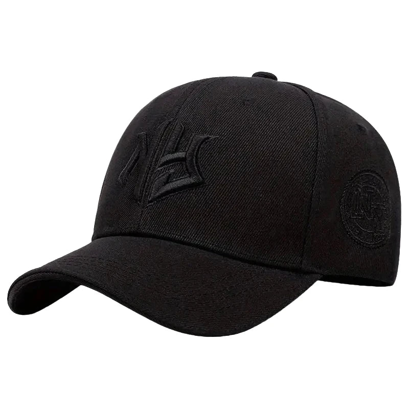 Modern NY Monogram Embroidered Baseball Cap – Side Crest Curved Brim Hat