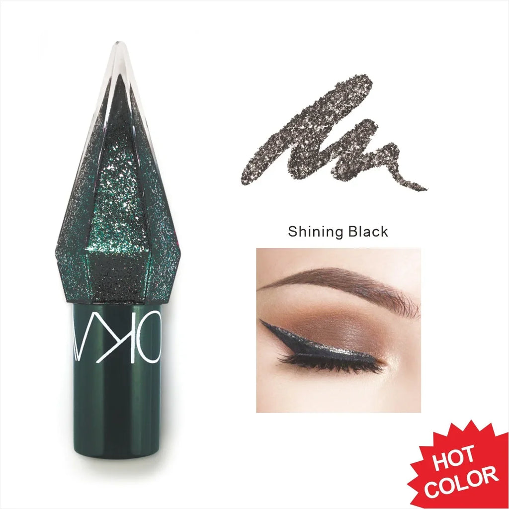Diamond Shimmer Liquid Eyeliner & Glitter Eyeshadow | Long-Lasting Sparkling Eye Makeup