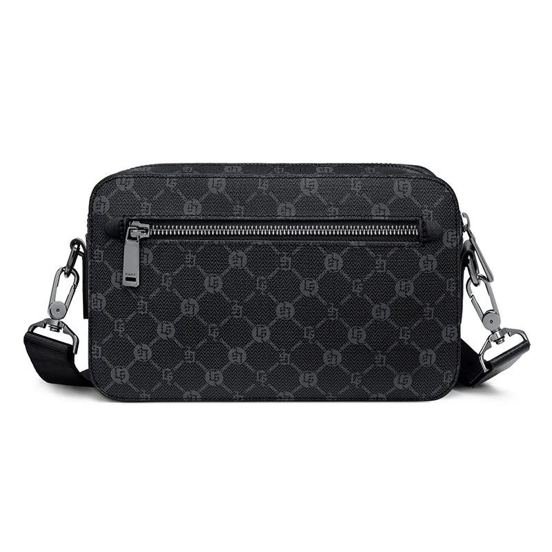 GOLF Men's Monogram Leather Crossbody Bag – Luxury Geometric Messenger Bag & Urban Camera Bag for Men