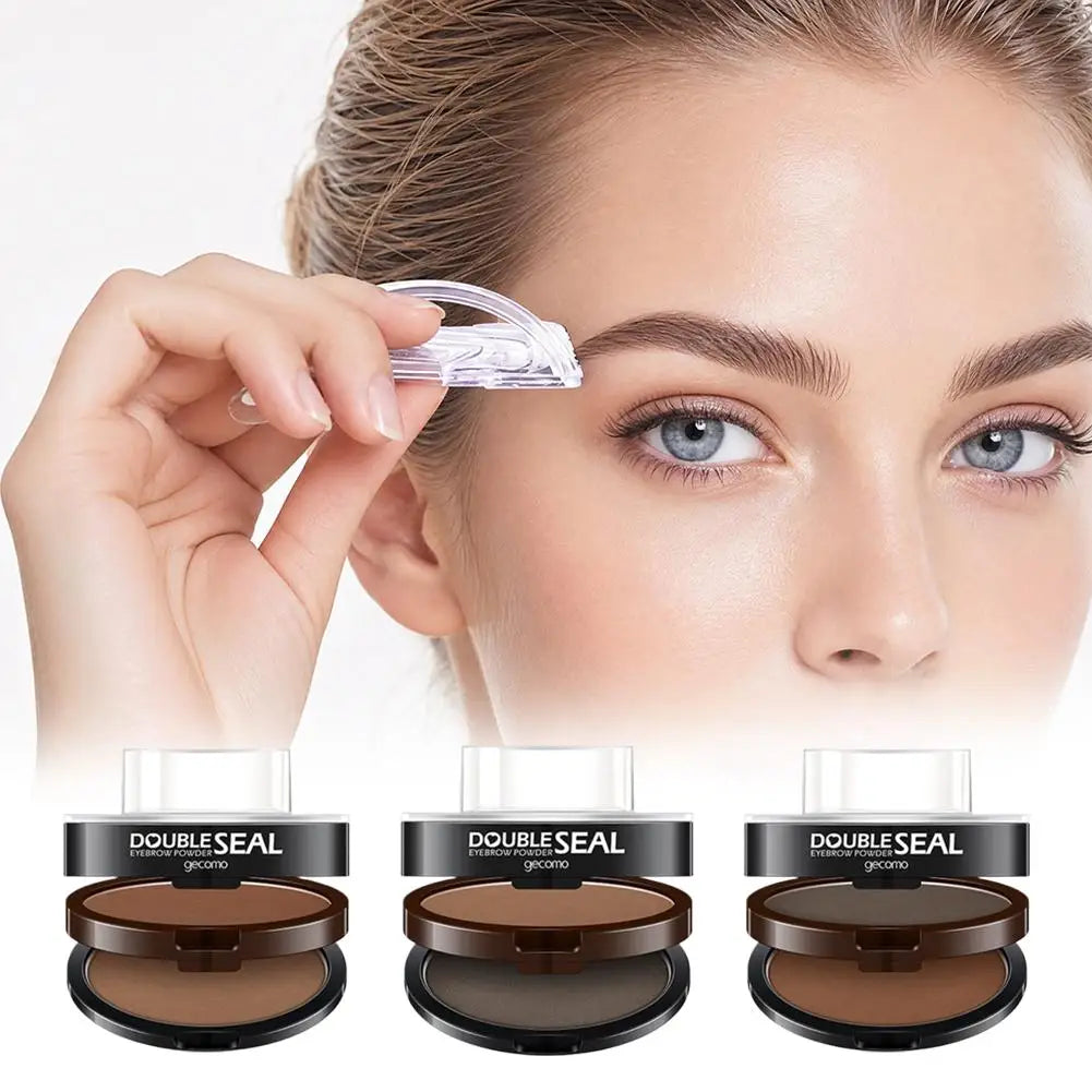 GECOMO Dual-Colour Eyebrow Stamp Kit with 3 Brow Shapes