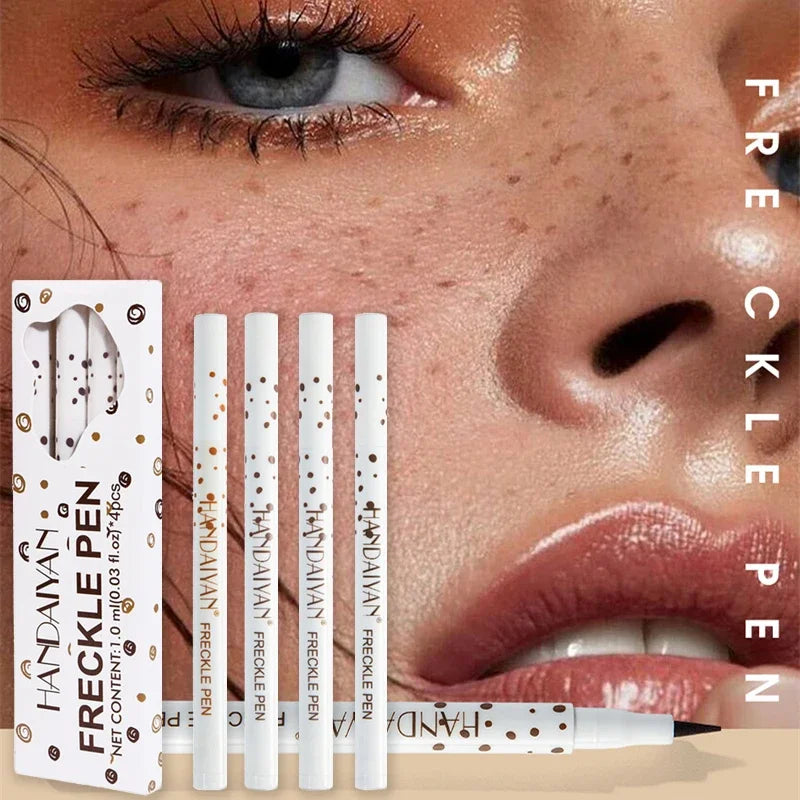 HANDAIYAN 4pc Natural Freckle Pen Set – Long-Lasting Waterproof Sun-Kissed Makeup Pens