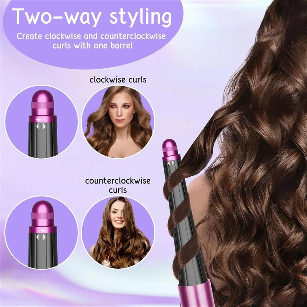 Multi-Function Hair Dryer Adapter Set – Airwrap Barrel, Volumizing Round Brush & 360° Magnetic Adapter