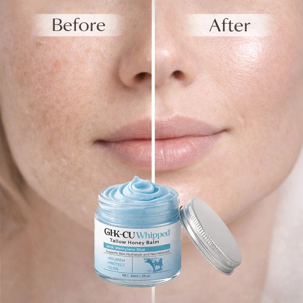 GHK-CU Whipped Tallow Honey Balm with Methylene Blue – Deep Hydration & Collagen Boosting Face Cream (60ml)