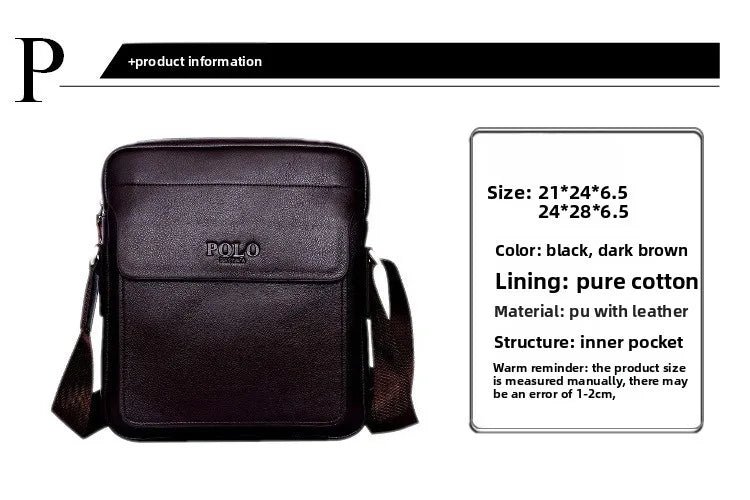 Men's Vertical Leather Crossbody Bag – Compact Messenger Shoulder Bag for Travel & Everyday Carry