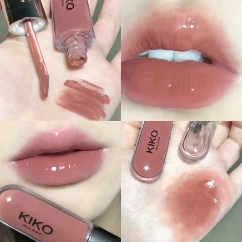 Brand 3D Double Headed Lipstick Transparent Mirror Lip Gloss Non Fading Oil Sexy Rich Lip Gloss Milk Tea Bean Paste Naked Makeup