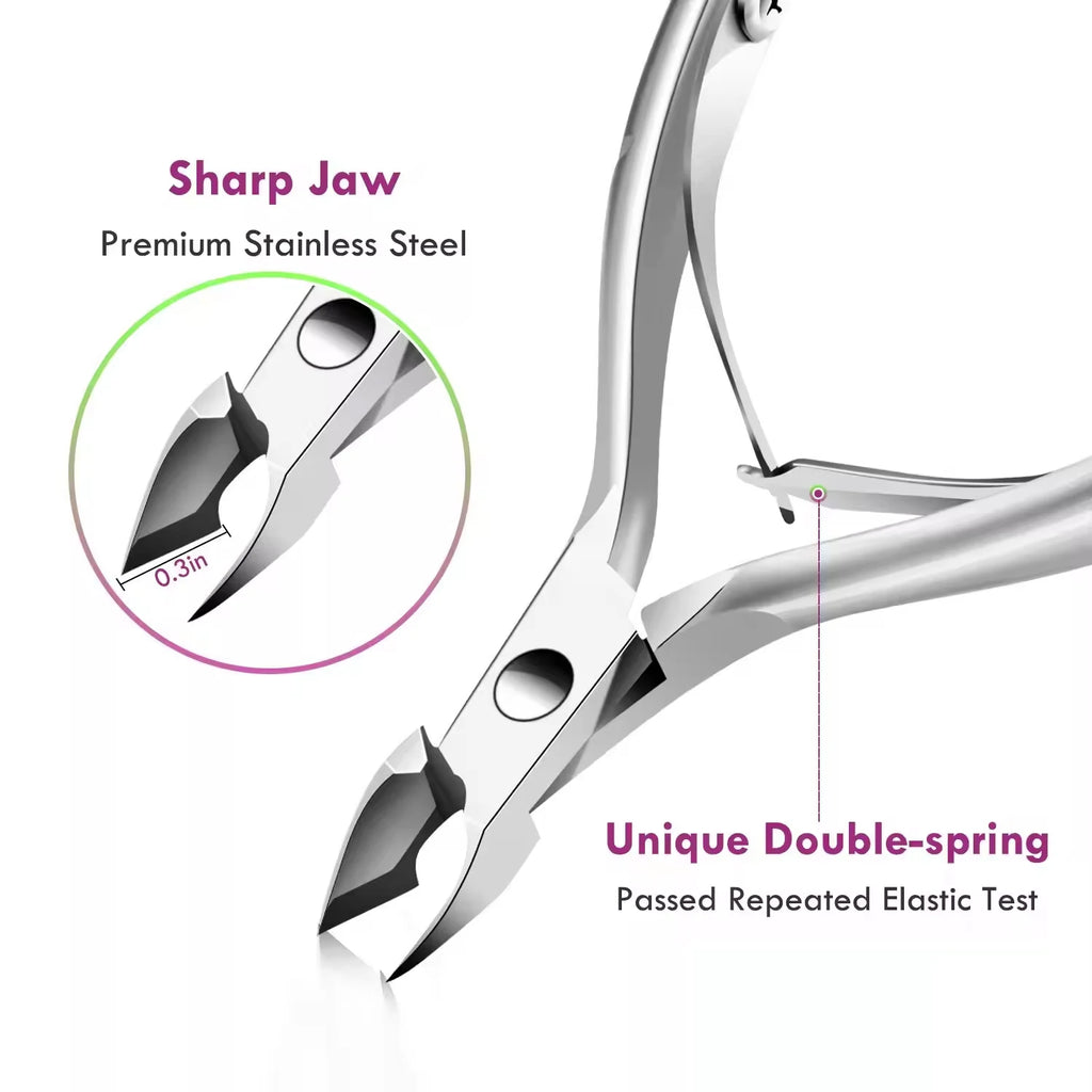Professional Stainless Steel Cuticle Nipper & Pusher Set