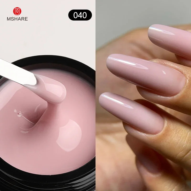 MSHARE Self-Leveling Builder Gel in a Jar – Medium Density Extension Gel for Nail Strengthening