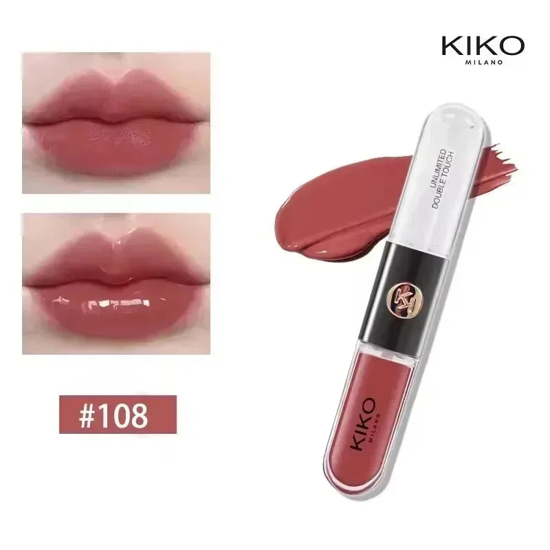 Kiko Milano Unlimited Double Touch Liquid Lipstick – 12-Hour Long-Wear Dual-Ended Lip Gloss Set