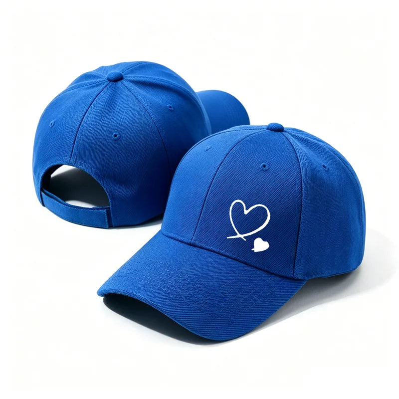 Minimalist Double Heart Embroidered Baseball Cap – Unisex Adjustable Cotton Dad Hat