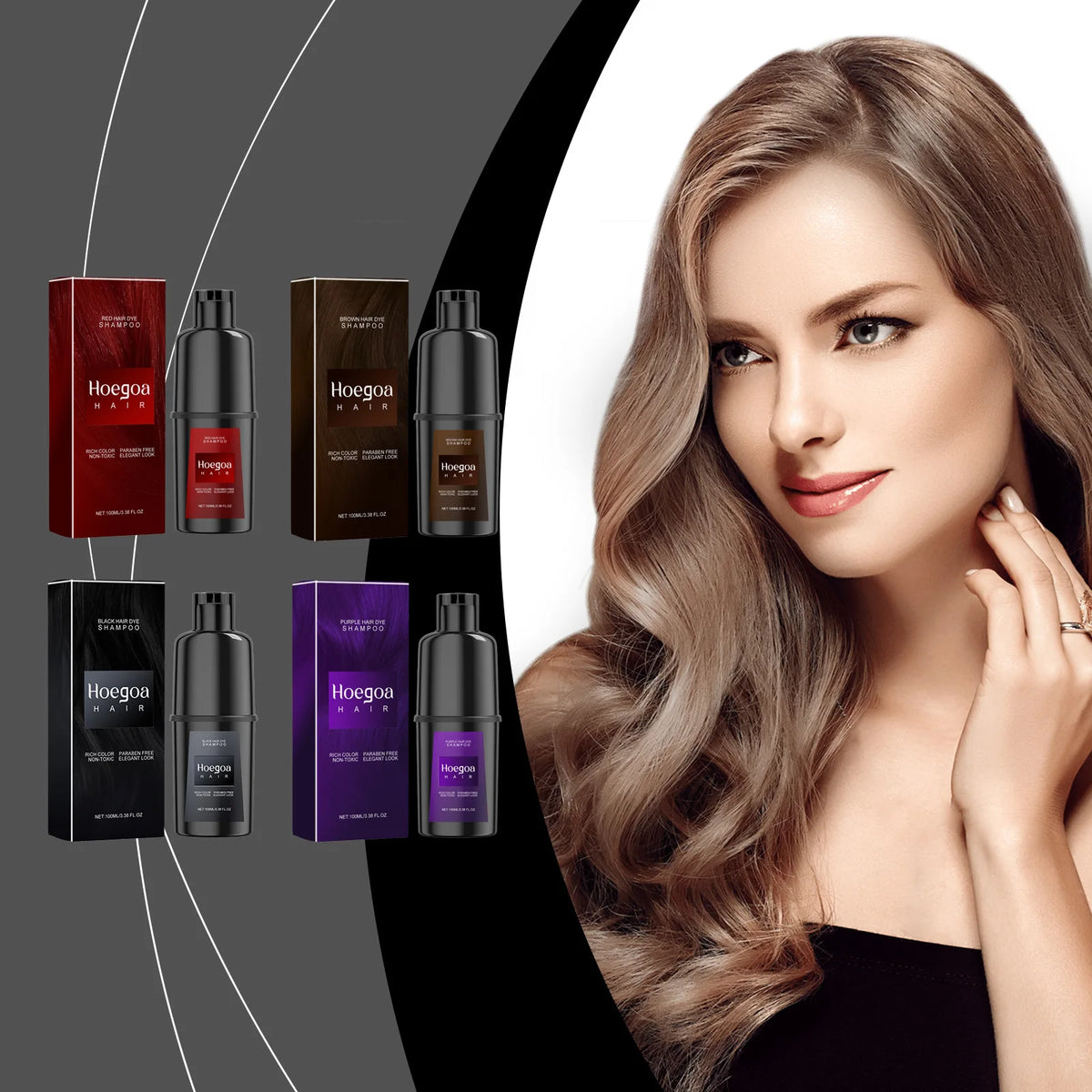 Hoegoa 100ml Hair Dye Shampoo – Instant 2-in-1 Color & Nourishing Wash