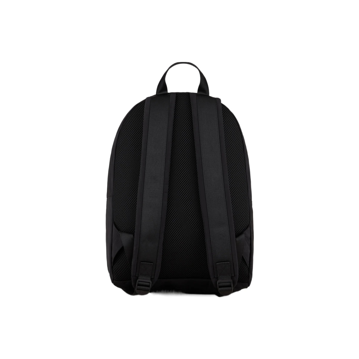 EA7 Emporio Armani Classic Unisex Backpack – Rose Gold Logo Laptop Daypack in Black