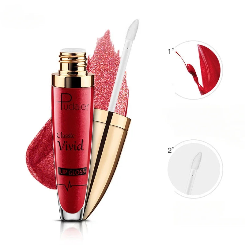 Pudaier Glitter Flip Transforming Liquid Lipstick – Matte to Diamond Shimmer Longwear Lip Gloss