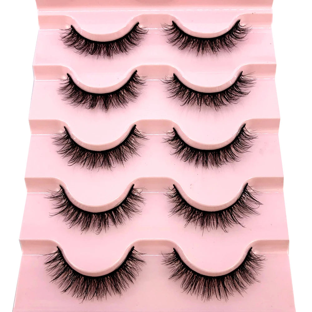 AMSDEN® 10 Pairs Dramatic Volume Faux Mink Eyelashes - Fluffy & Wispy False Lashes Bulk Pack