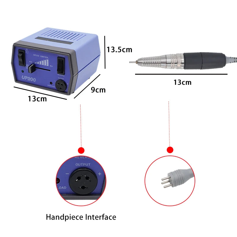 Professional UP200 Nail Drill Machine – 25,000 RPM Electric E-File for Acrylic & Gel Nails, Low Noise & Low Vibration Salon System
