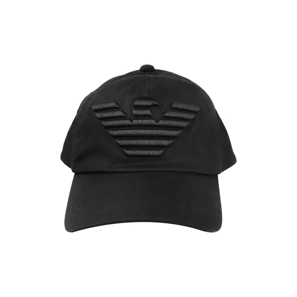 Stealth Black 3D Embossed Eagle Baseball Cap – Minimalist Unisex Curved Brim Hat