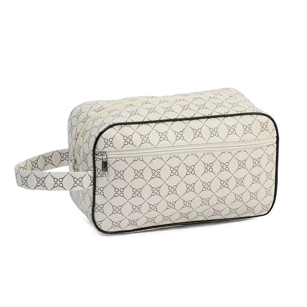 Luxury Geometric Monogram Travel Toiletry & Cosmetic Bag