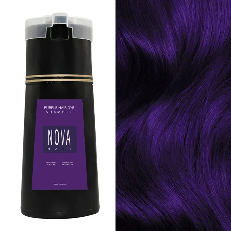 NOVA HAIR 200ml Herbal Hair Colouring Shampoo – Instant Gray Hair Coverage & Natural Shine