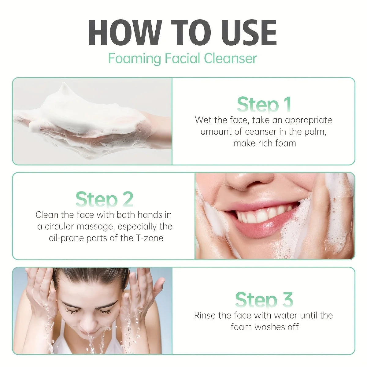 Hllozzi Foaming Facial Cleanser – Gentle Hydrating Face Wash with Niacinamide & Hyaluronic Acid (200ml / 6.76 fl.oz)