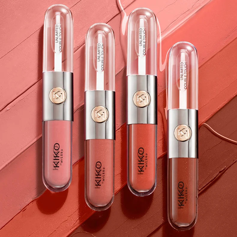 Kiko Milano Unlimited Double Touch Liquid Lipstick – 12-Hour Long-Wear Dual-Ended Lip Gloss Set