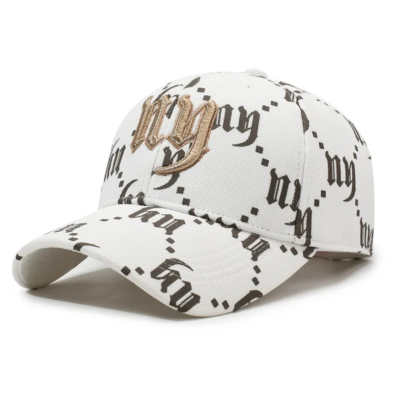 Luxury Monogram Embroidered Baseball Cap – Unisex Gothic Lettering Streetwear Dad Hat