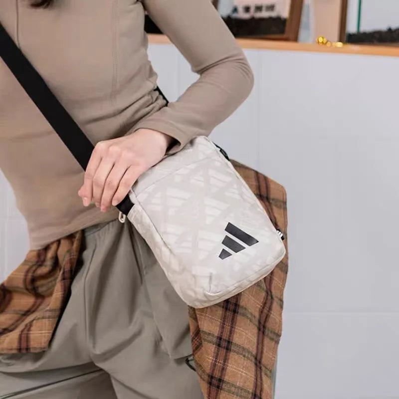 Adidas Linear Crossbody Organizer Bag - Beige/Off-White Pattern