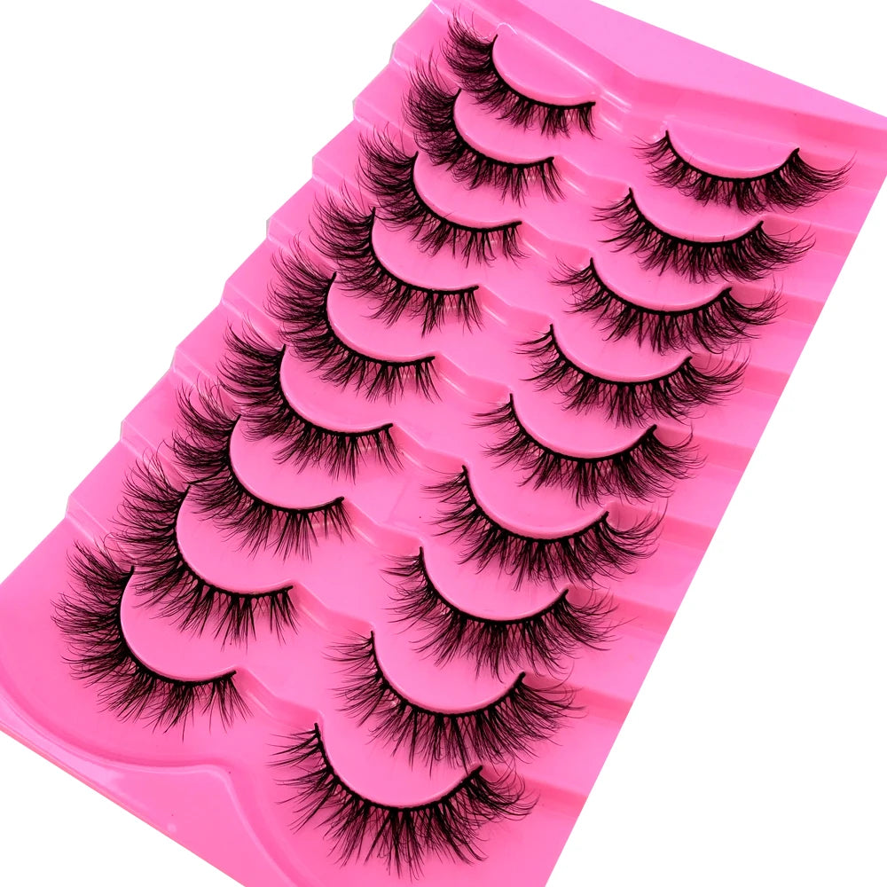 AMSDEN® 10 Pairs Dramatic Volume Faux Mink Eyelashes - Fluffy & Wispy False Lashes Bulk Pack