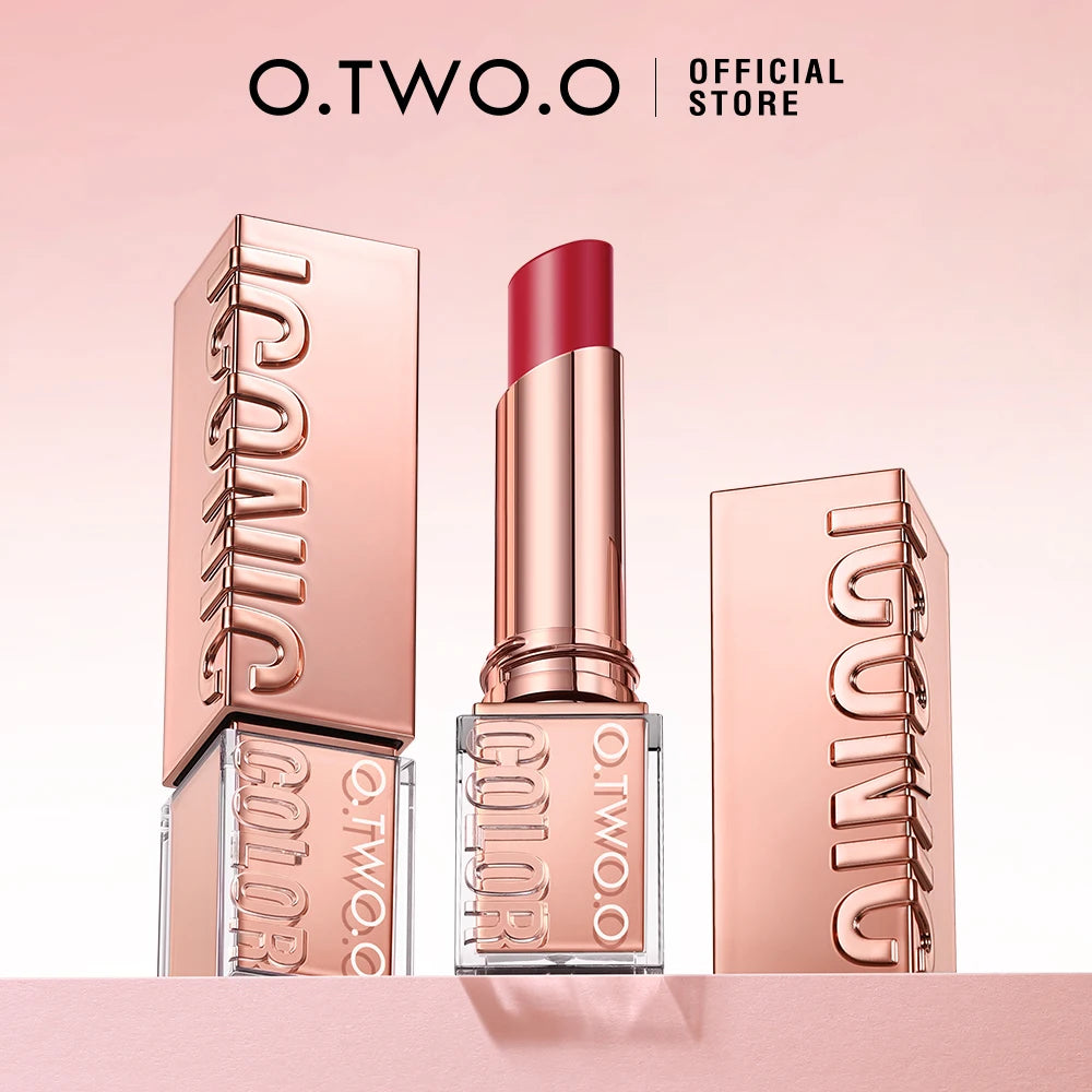 O.TWO.O Iconic Color Satin Lipstick | Long-Lasting Hydrating Tinted Lip Balm & Moisture Lipcare