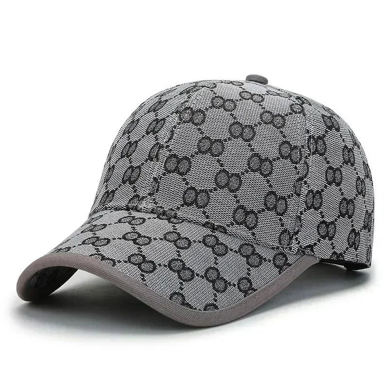Luxury Monogram Jacquard Baseball Cap – Classic Curved Brim Sun Hat