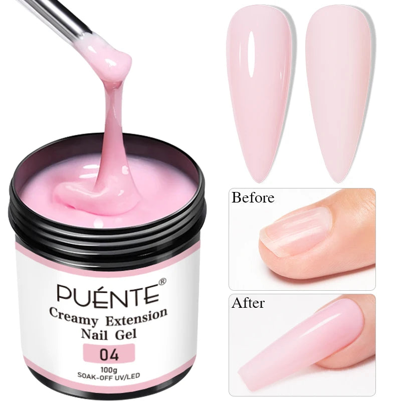 4-in-1 Fiberglass Nail Extension Gel – Clear Builder Gel for Broken Nail Repair & Natural Nail Reinforcement (100g)
