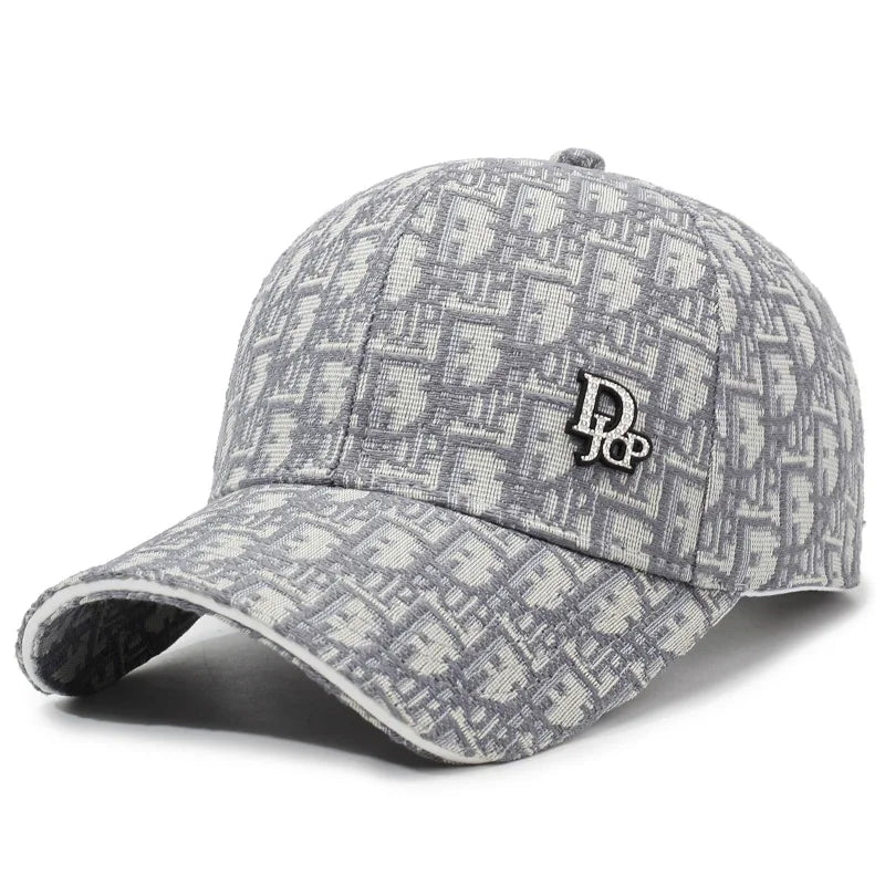 Luxury Jacquard Monogram Baseball Cap – Unisex Streetwear Curved Brim Hat