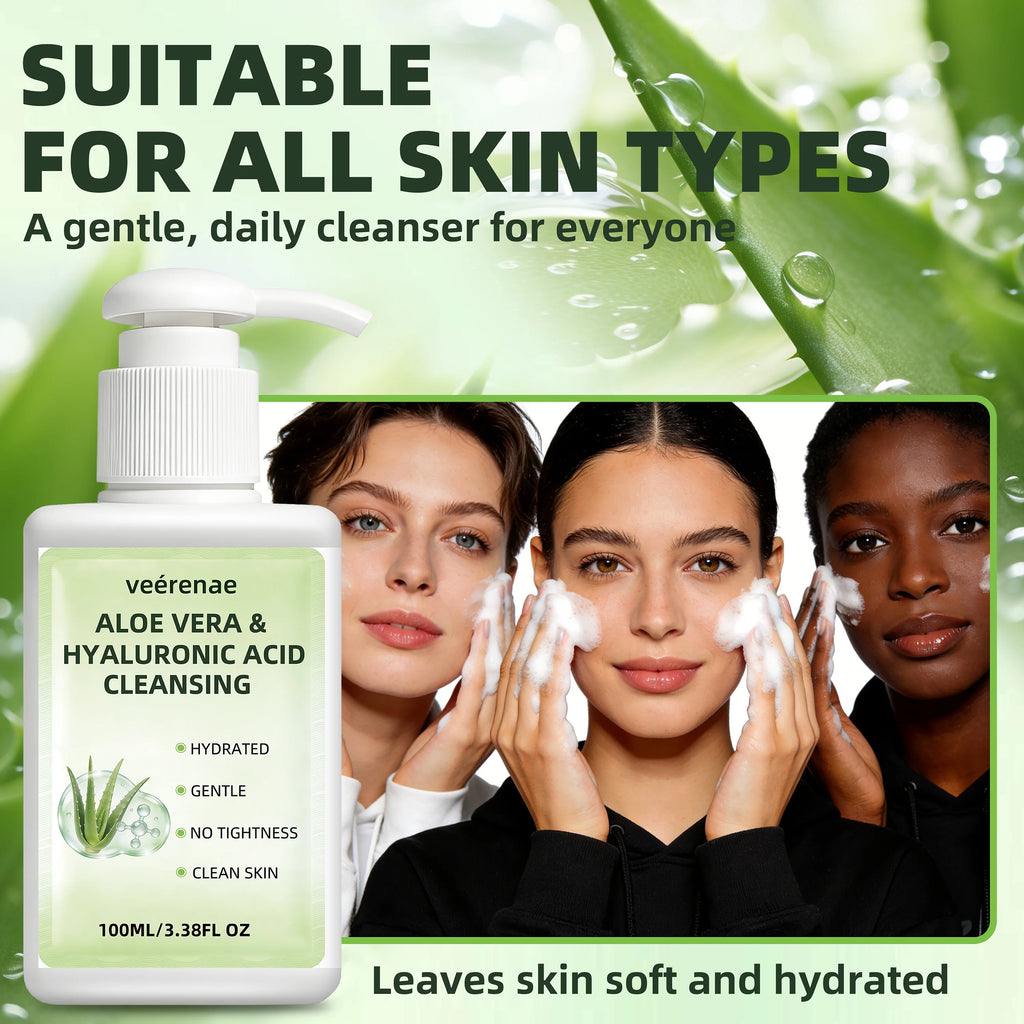 VEÉRENAE Aloe Vera & Hyaluronic Acid Hydrating Facial Cleanser (100ml)