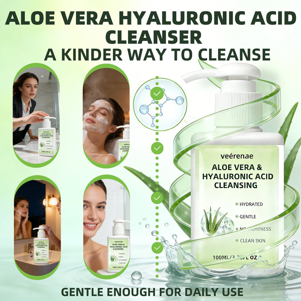 VEÉRENAE Aloe Vera & Hyaluronic Acid Hydrating Facial Cleanser (100ml)
