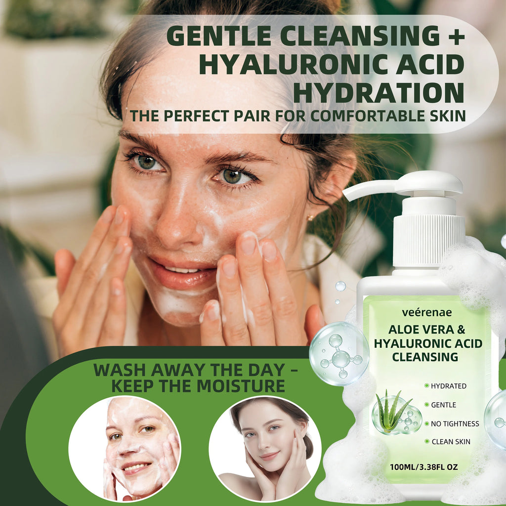 VEÉRENAE Aloe Vera & Hyaluronic Acid Hydrating Facial Cleanser (100ml)