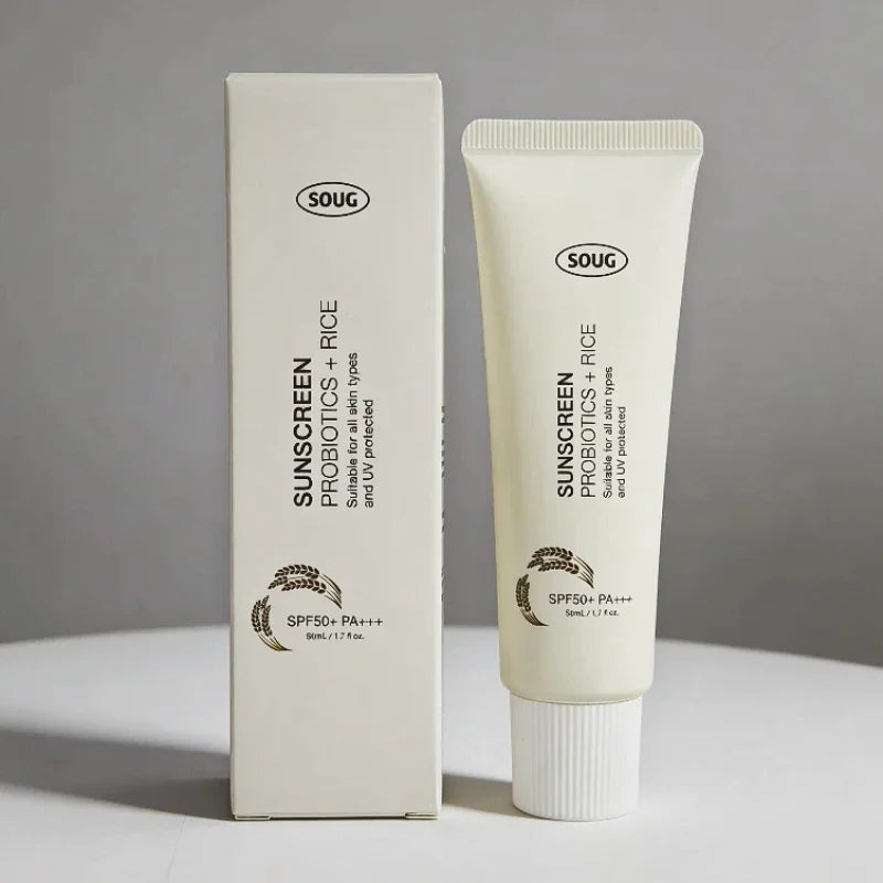 SOUG Rice + Probiotics Sunscreen SPF50+ PA+++ (50ml) – Daily Hydrating Broad Spectrum UV Sun Protection for Face & Body