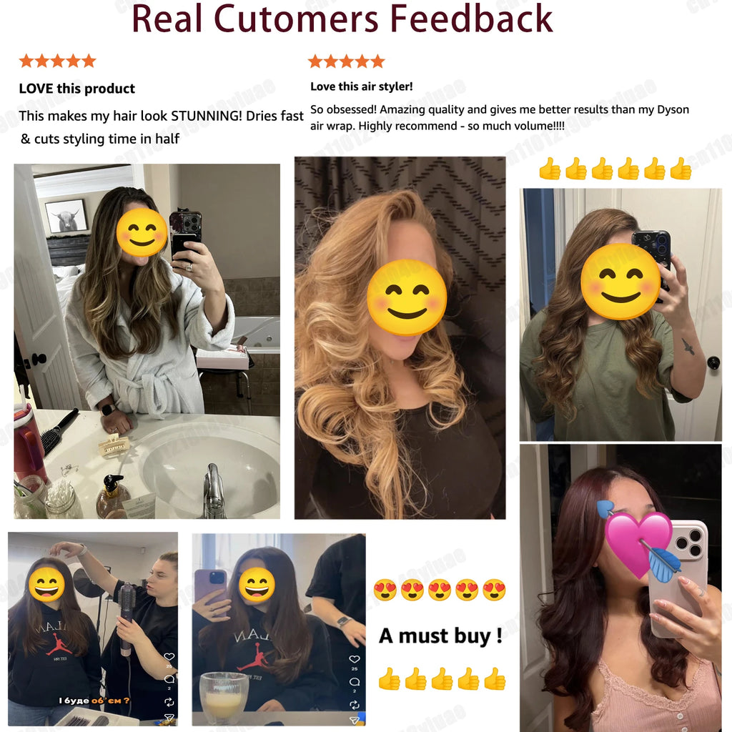 6-in-1 Air Styler & Hair Dryer Multi-Styler Set – Professional Coanda Airflow Curling, Straightening & Volumizing Tool