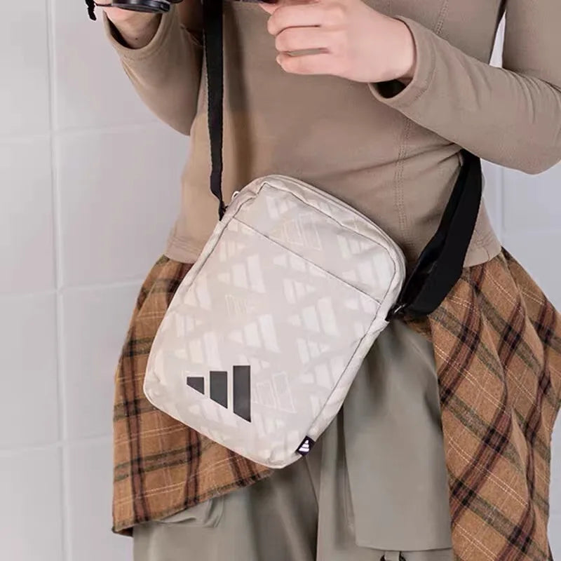 Adidas Linear Crossbody Organizer Bag - Beige/Off-White Pattern