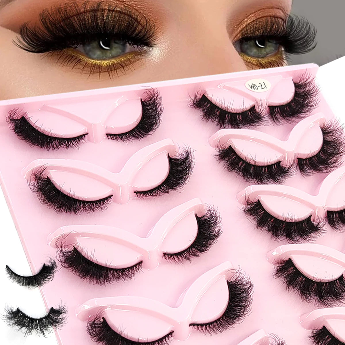 Premium 5D Mink Lashes - Wispy, Dramatic Volume Eyelashes (Bulk 10-Pair Pack)